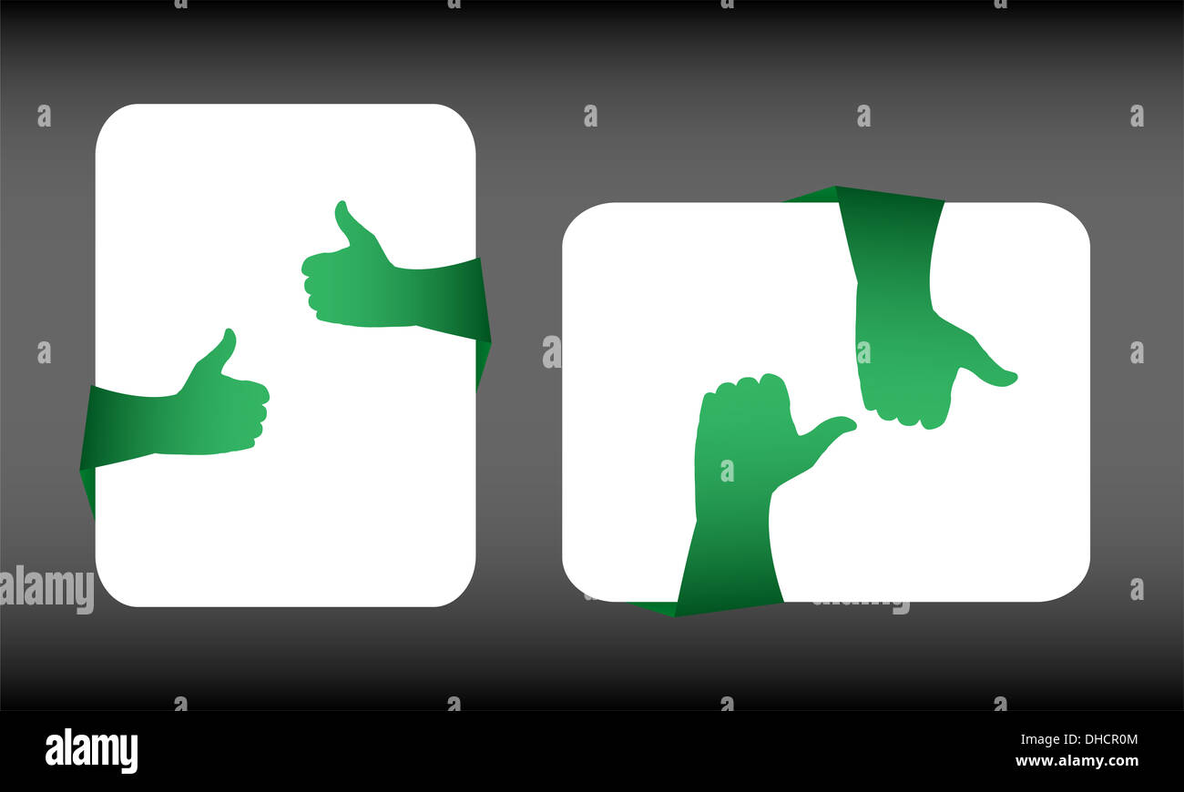 Like Simbol Rigth Hand Like hand symbol set on white card Stock Photo - Alamy