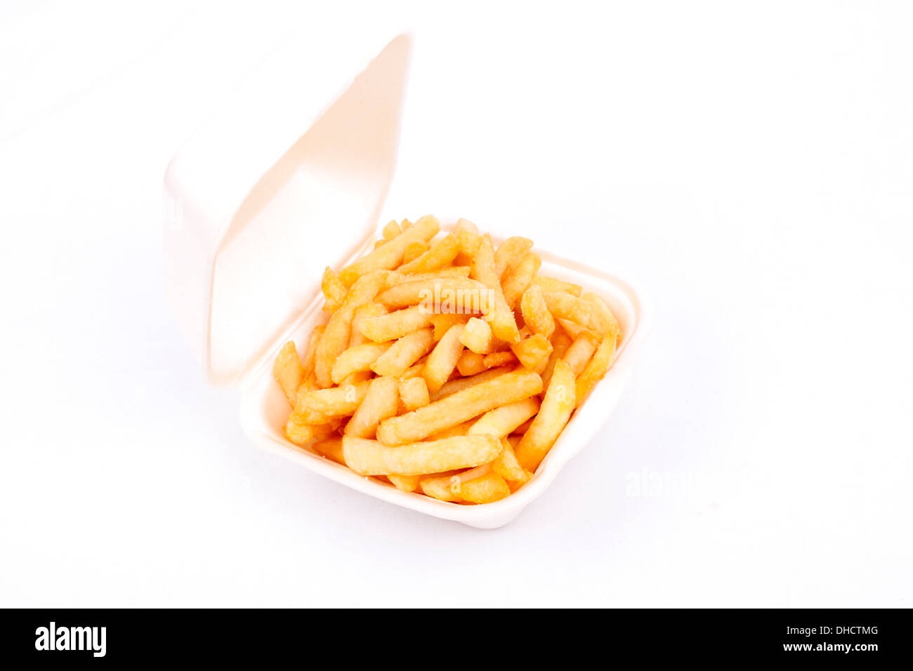 French fries take away isolated on white background Stock Photo