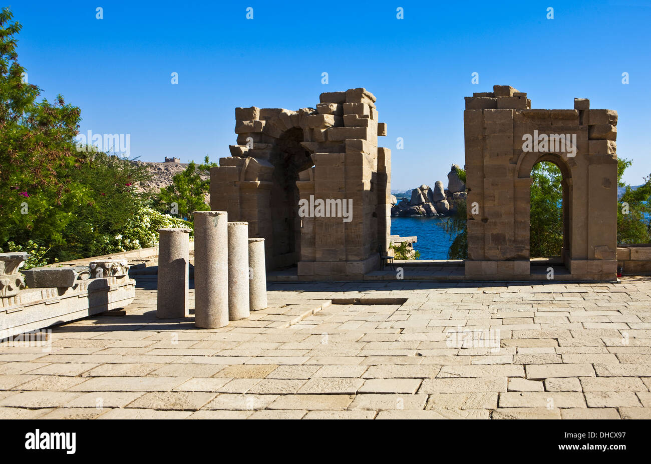 Africa  Egypt, Aswan, the Philae Temple of ISIS Stock Photo