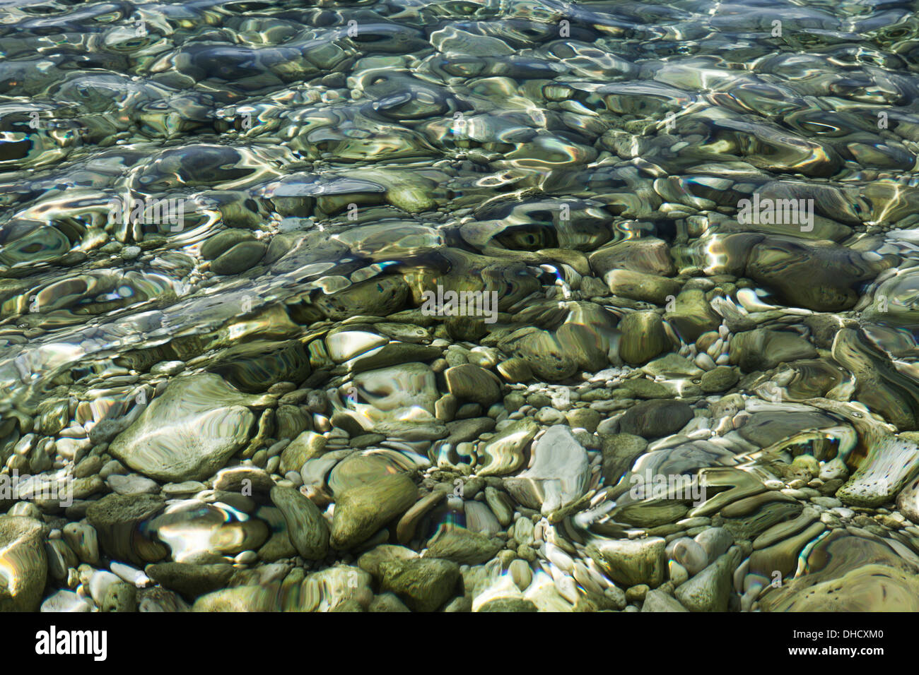 Croatia, Mediterranean Sea, Ocean, pebbles at the ground Stock Photo