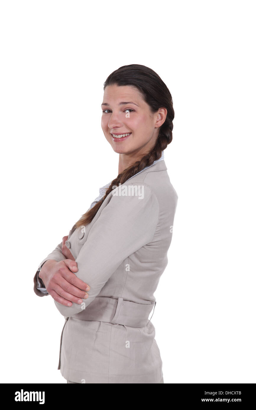 Portrait of a woman with her arms crossed Stock Photo - Alamy