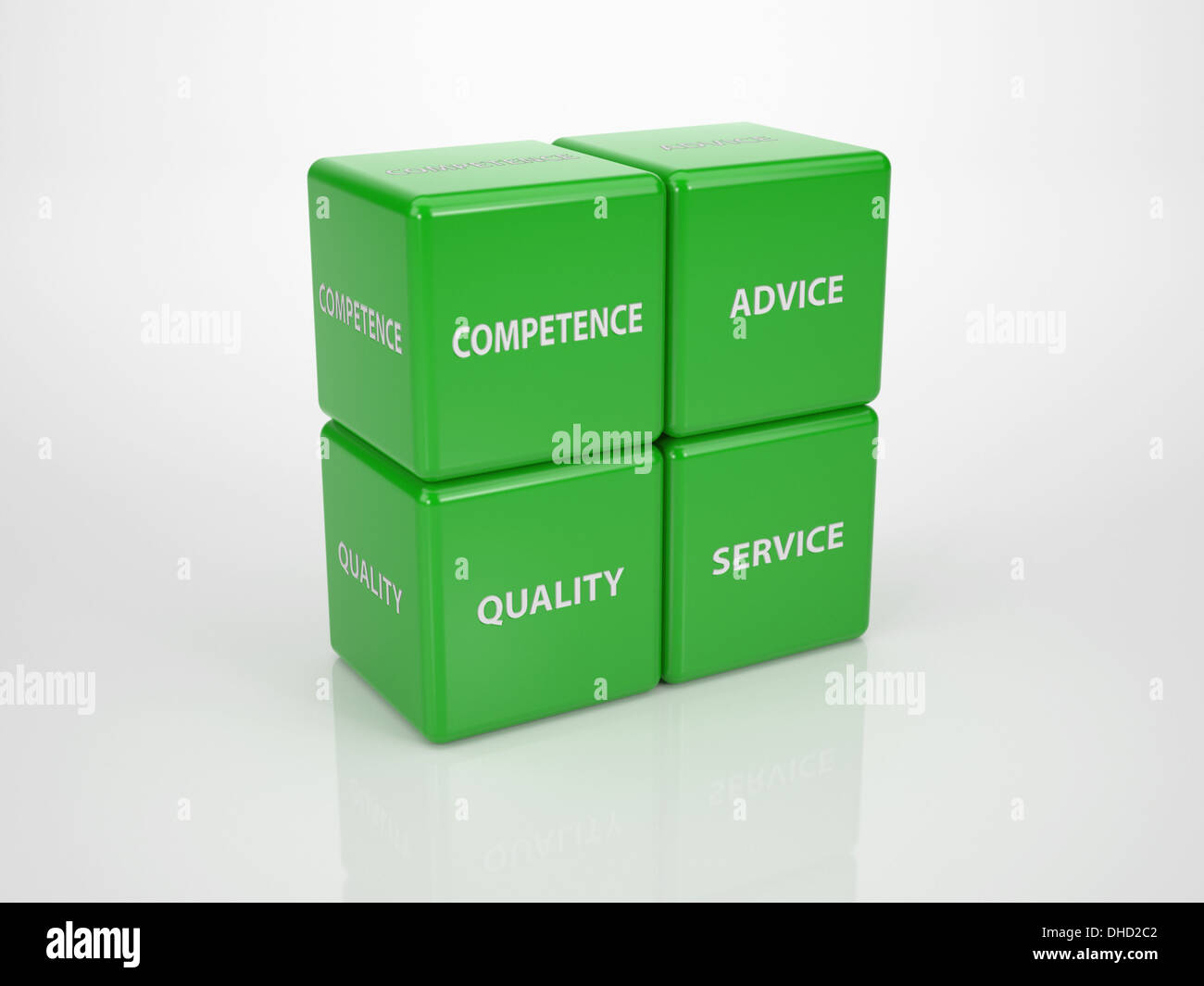 Green Customer Service Cubes II Stock Photo Alamy