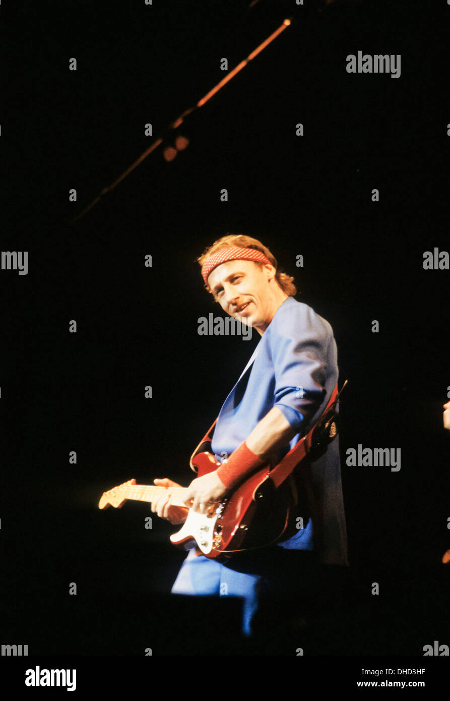 Mark Knopfler - Mark photographed during @Dire Straits' rehearsals for  AVRO's Platengala at Ahoy in Rotterdam, Netherlands on October 12th 1983.  Photo by Rob Verhorst