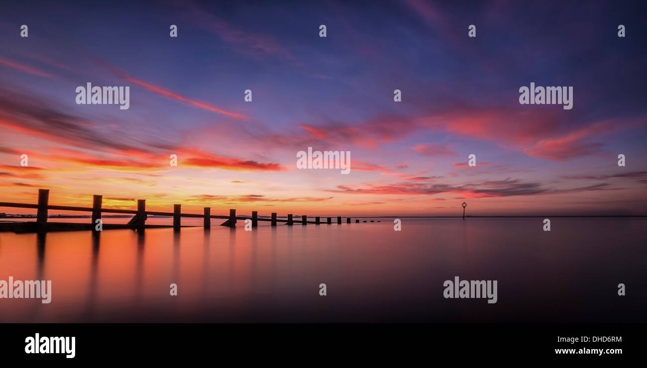 UK, Scotland, Edinburgh, Portobello, Sunset at beach Stock Photo Alamy