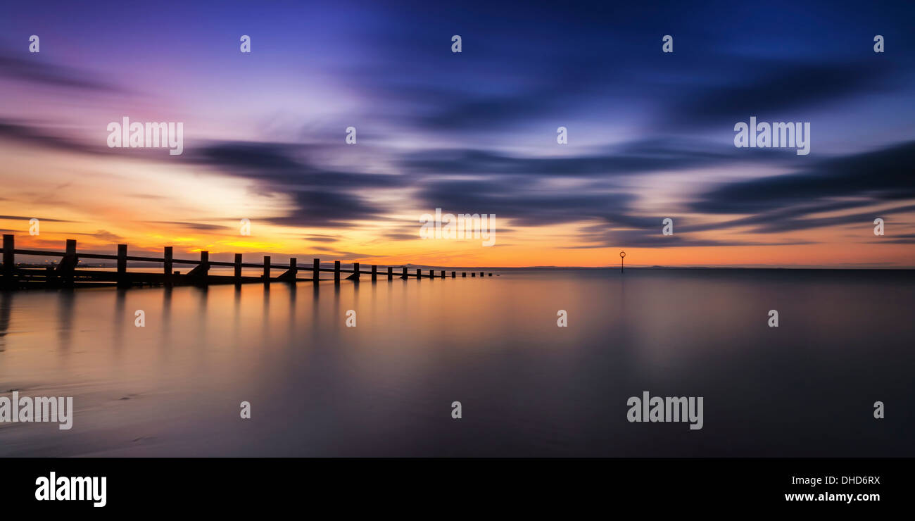 UK, Scotland, Edinburgh, Portobello, Sunset at beach Stock Photo Alamy