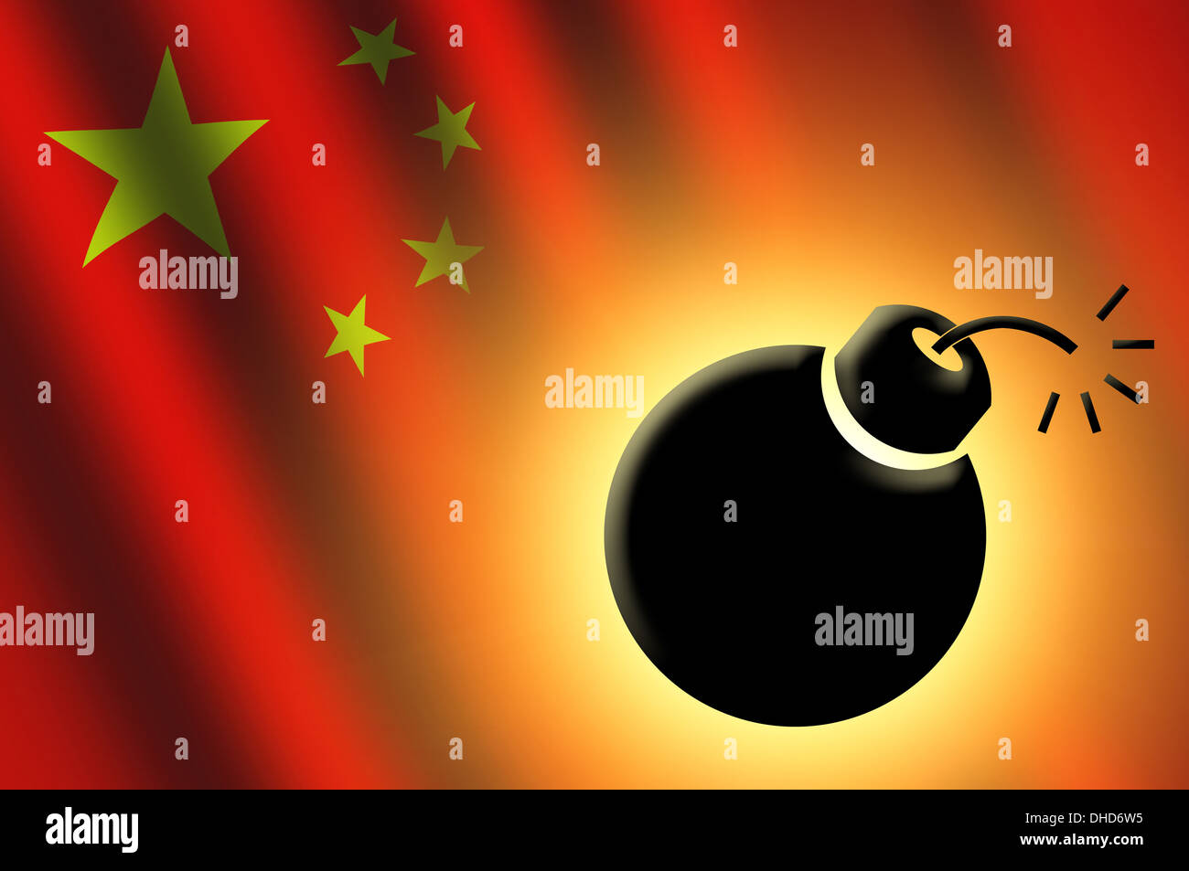 Chinese flag burning hi-res stock photography and images - Alamy