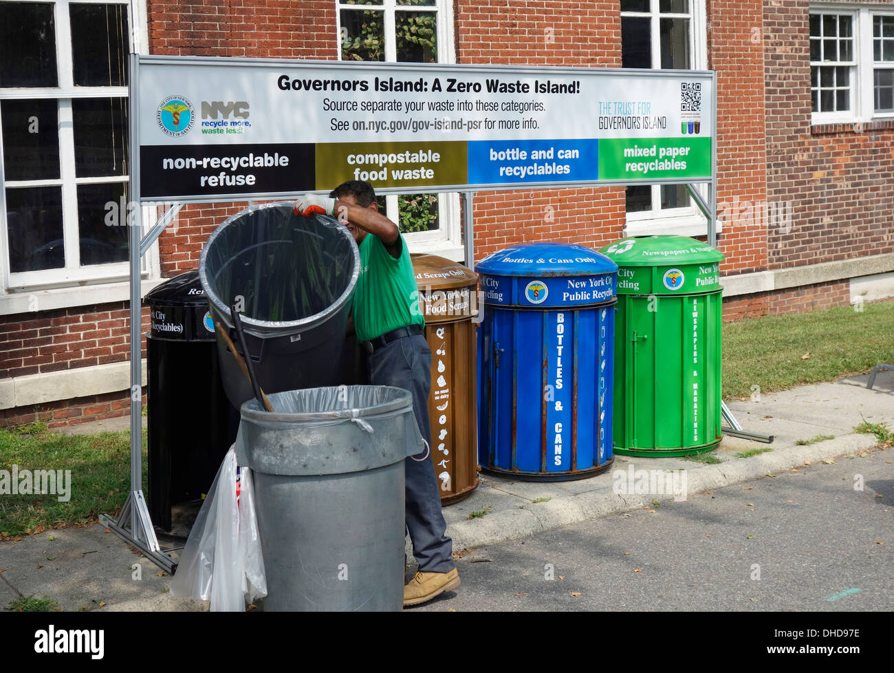 Governors Island recycling center New York City Stock Photo Alamy