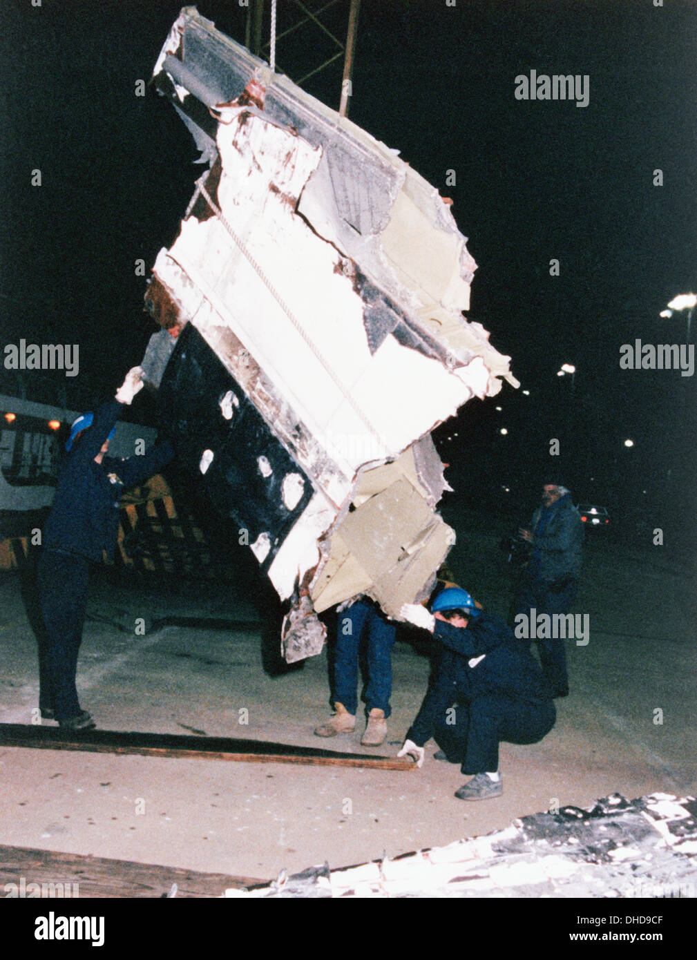 Wreckage from the space shuttle Challenger, STS-51L mission, retrieved ...