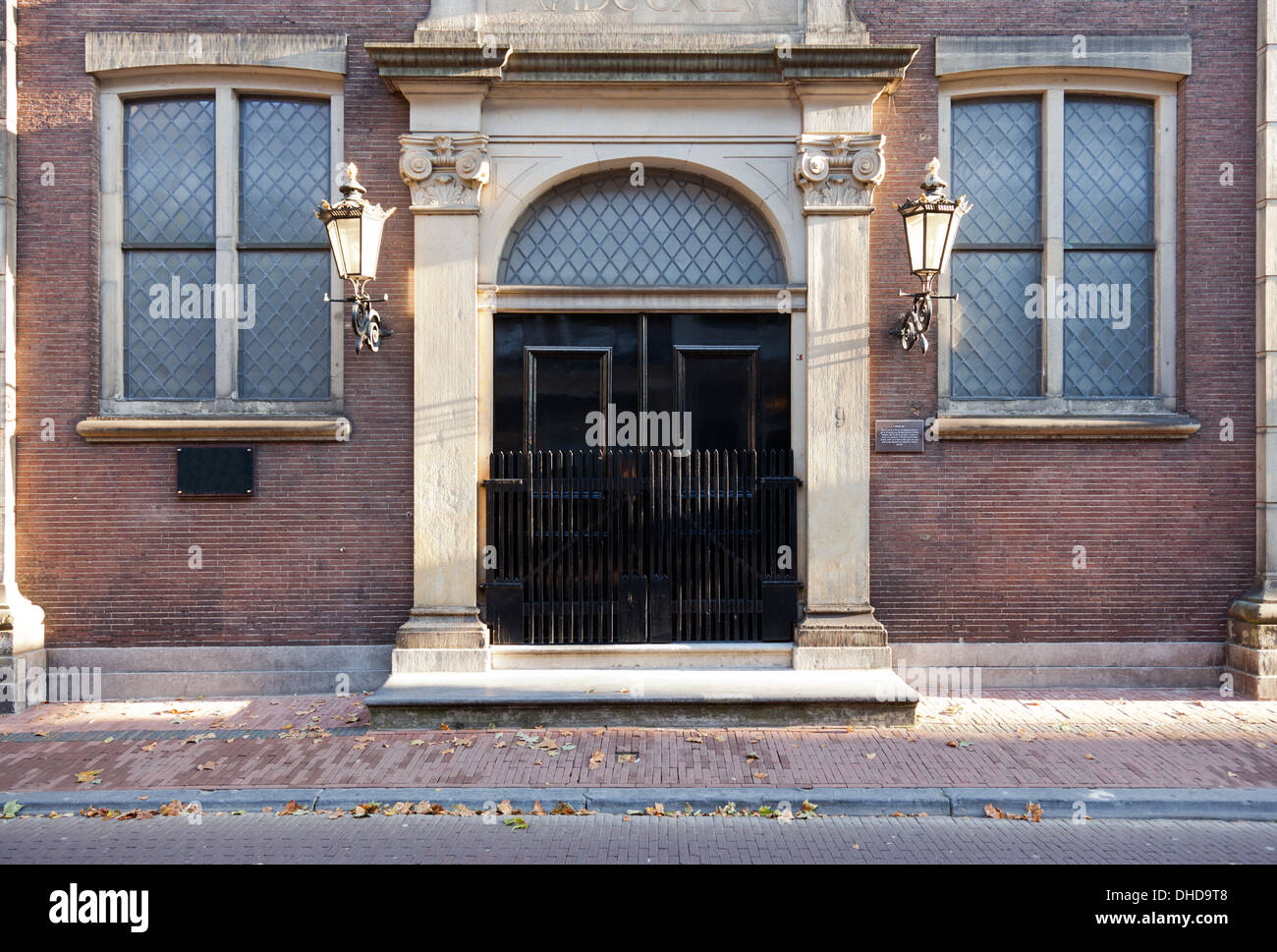 Gated entrance in the historical Dutch city of Utrecht. Stock Photo