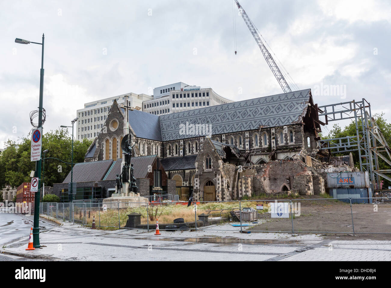 Reconstruction efforts in Christchurch, South Island, New Zealand, Pacific Stock Photo