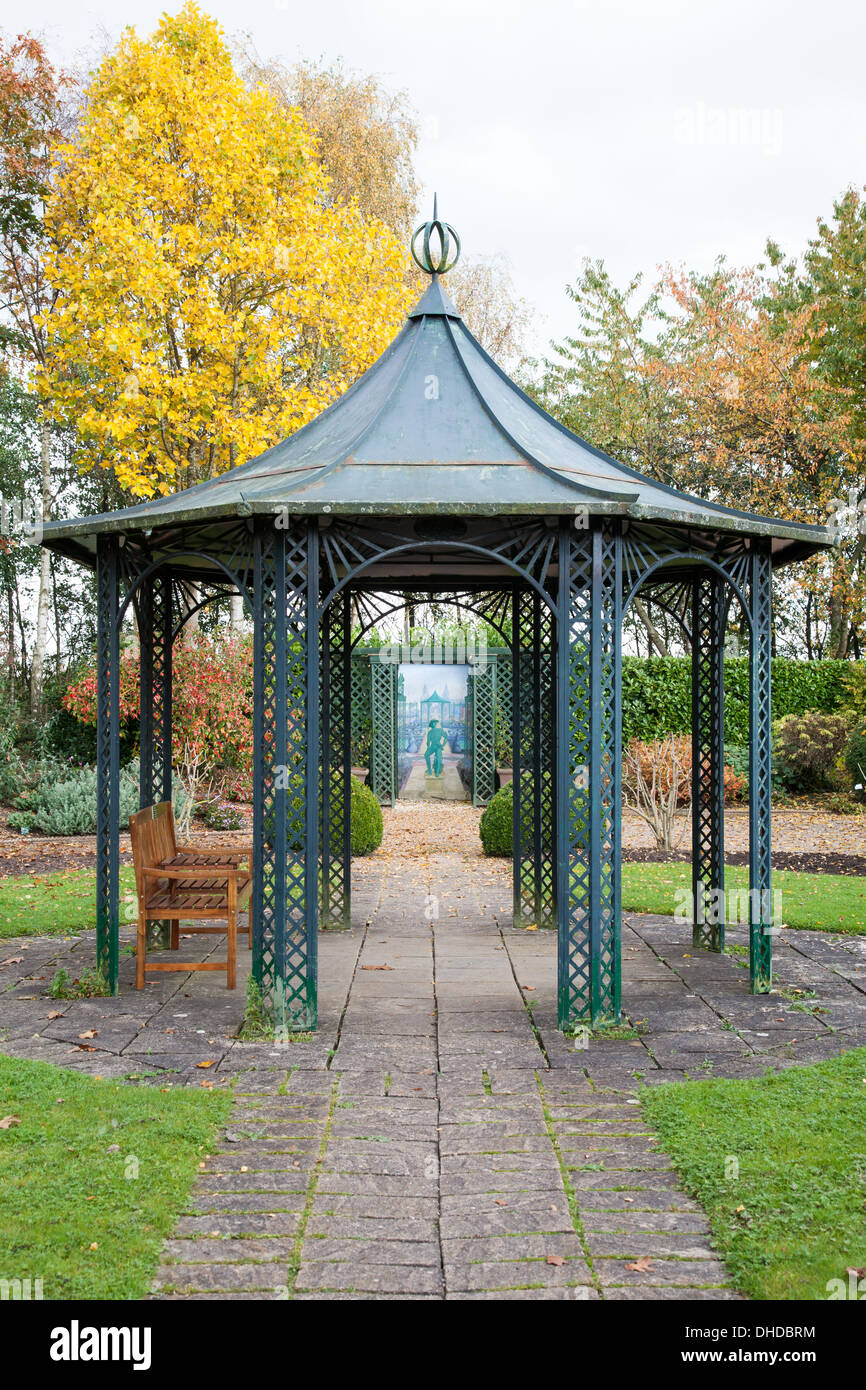 The pergola in the gardens at Bridgemere Nursery and Garden World Cheshire England UK Stock Photo