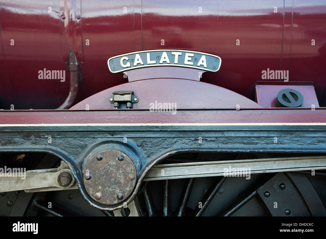 A nameplate 'GALATEA' at National Railway Museum at Shildon, County Durham England Britain UK Stock Photo