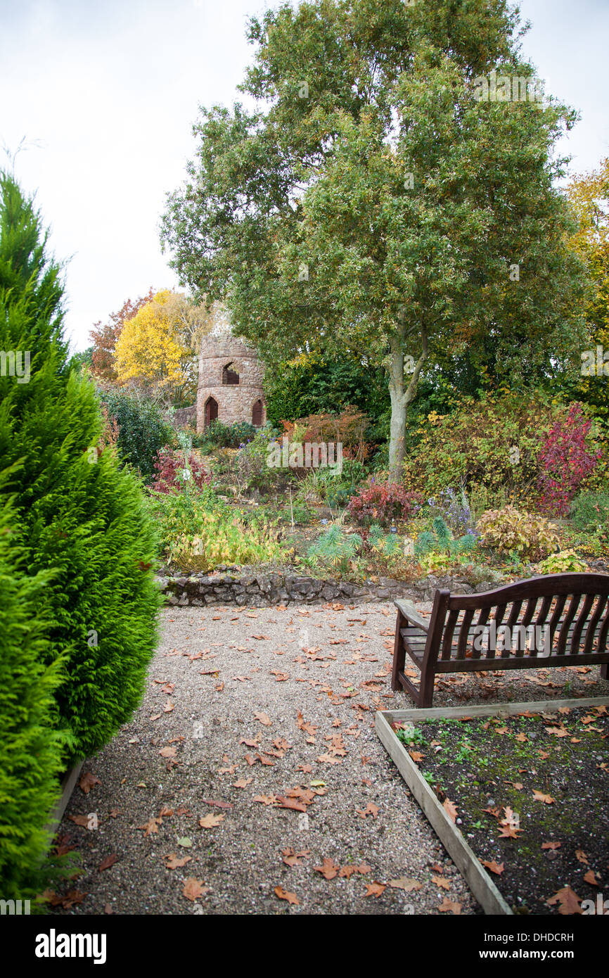 The stone folly in the gardens at Bridgemere Nursery and Garden World