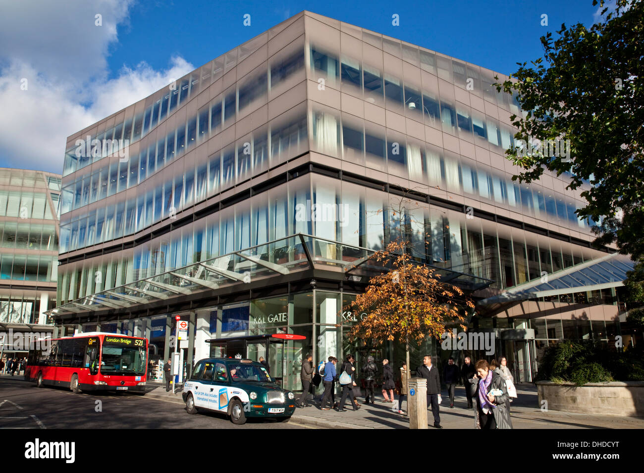 One New Change Shopping Centre and London Bus, Cheapside, London, England Stock Photo