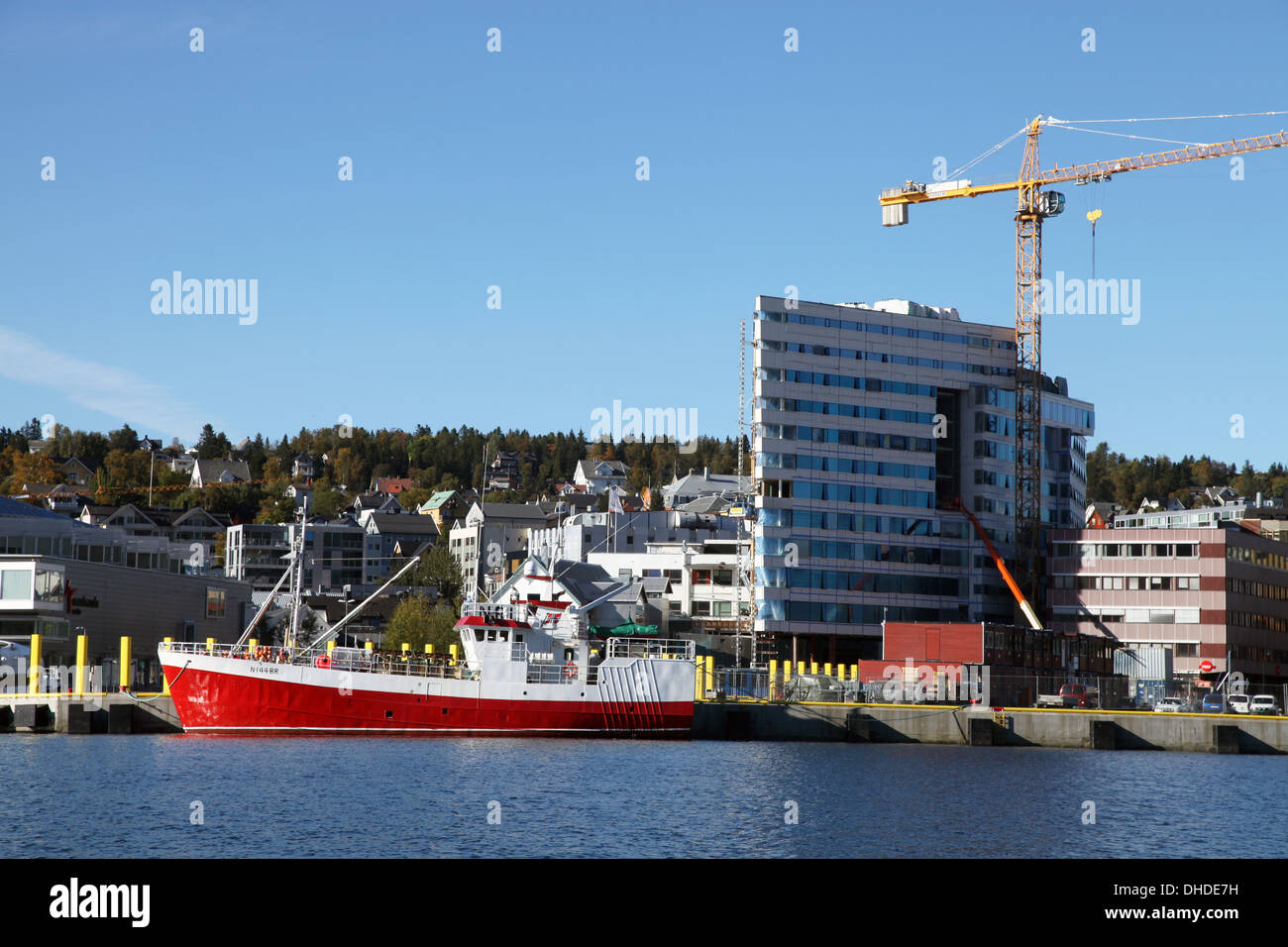 Harbour front at Tromso, North Norway, Norway, Scandinavia, Europe Stock Photo