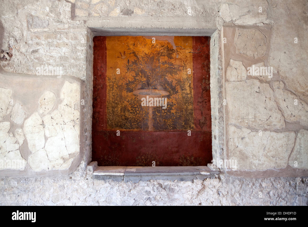 Fresco of the Poppea Villa (Villa Poppaea), Oplontis, UNESCO World Heritage Site, Campania, Italy, Europe Stock Photo