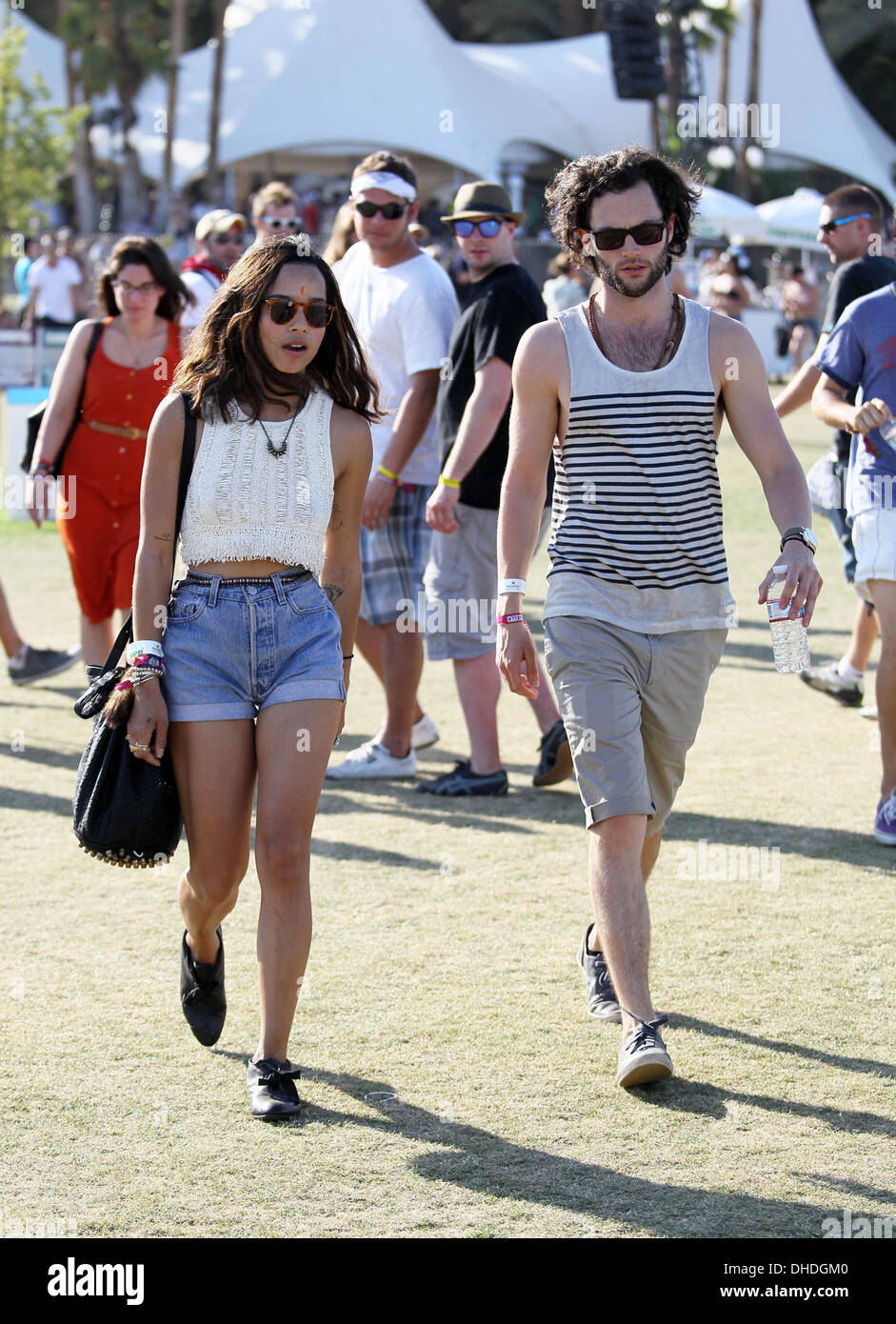 Zoe Kravitz and Penn Badgley Celebrities at 2012 Coachella Valley Music and Arts Festival Week