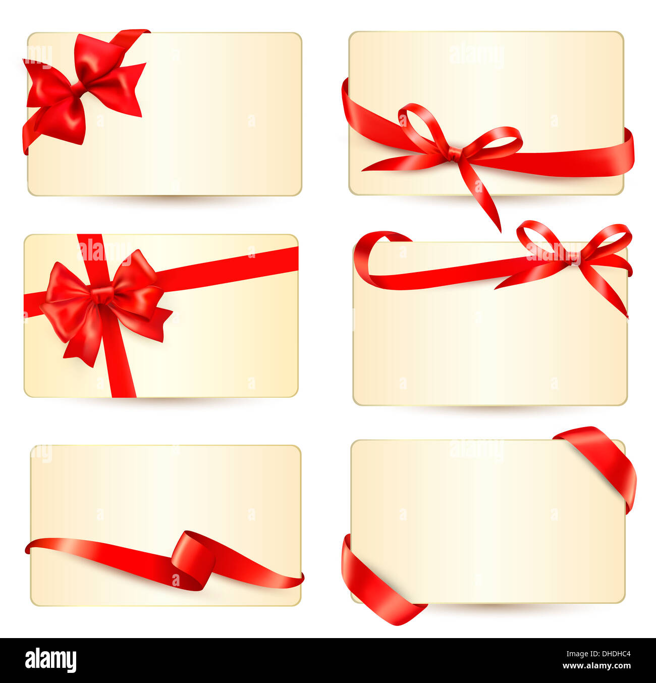 Big set of gift bows with ribbons. Vector illustration Stock Photo - Alamy