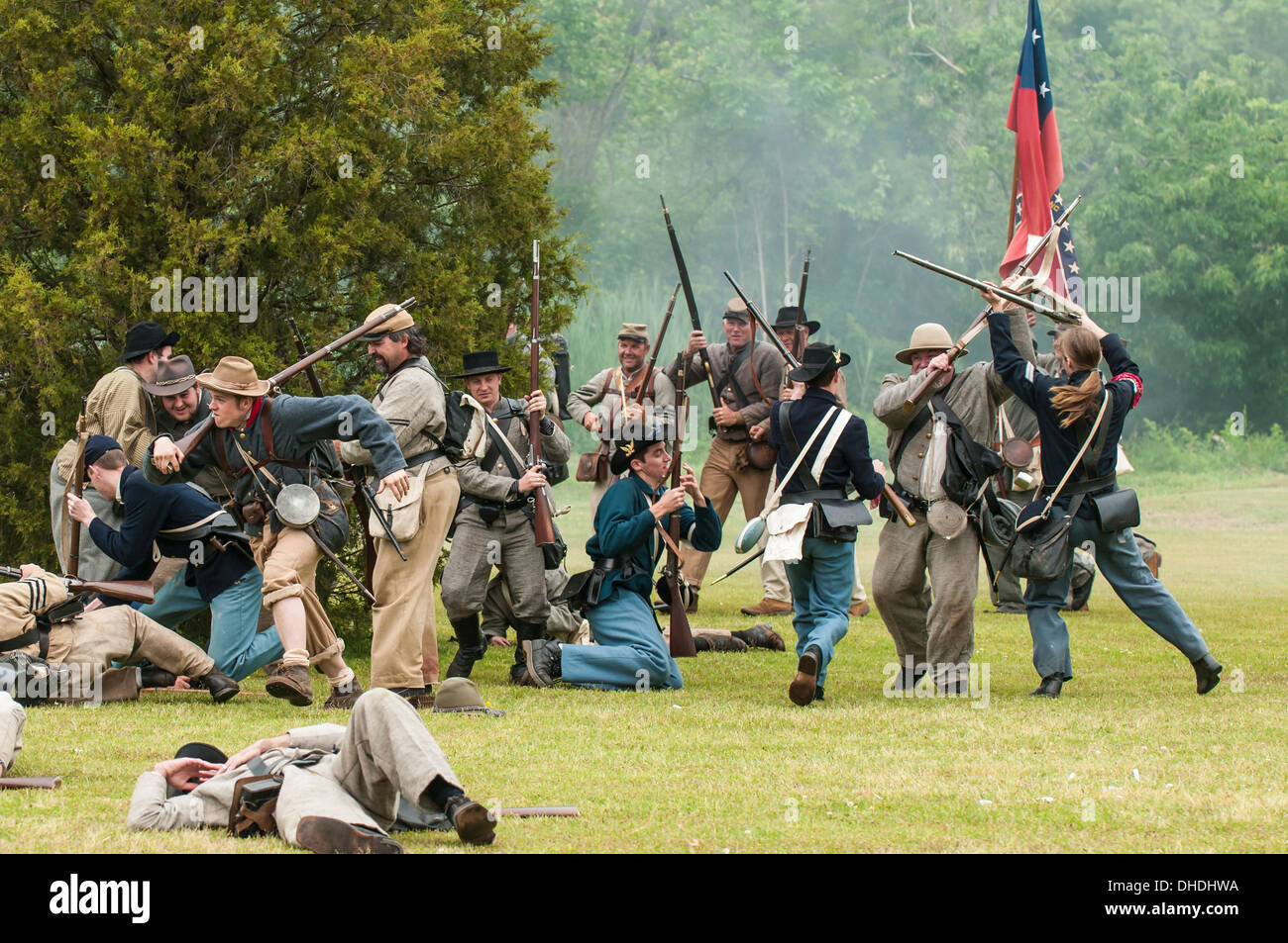 Thunder on the Roanoke Civil War reenactment in Plymouth, North Carolina, United States of America, North America Stock Photo