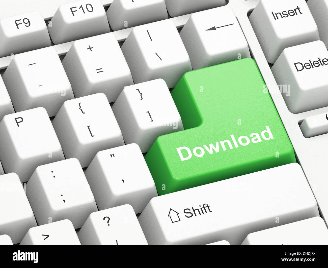 Keyboard with Download button Stock Photo - Alamy