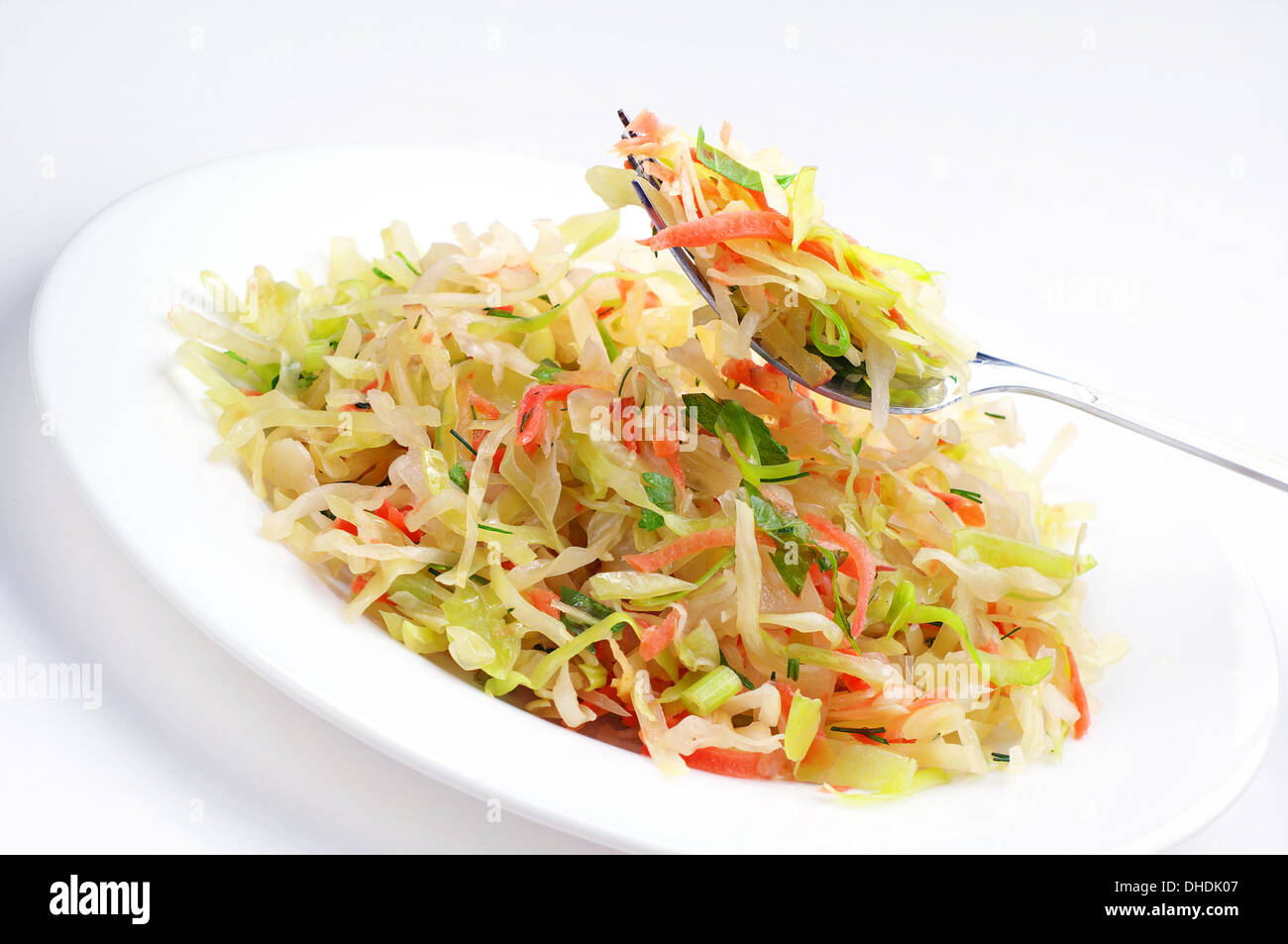 Vegetable salad with cabbage, carrot, onion and apple Stock Photo Alamy