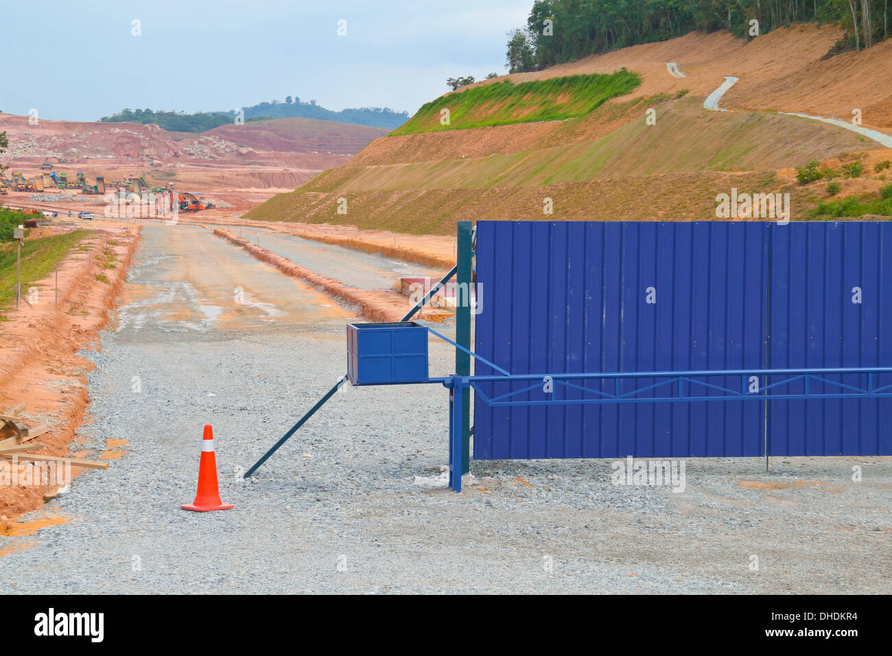 Gate and barrier on a newly developed construction site Stock Photo - Alamy
