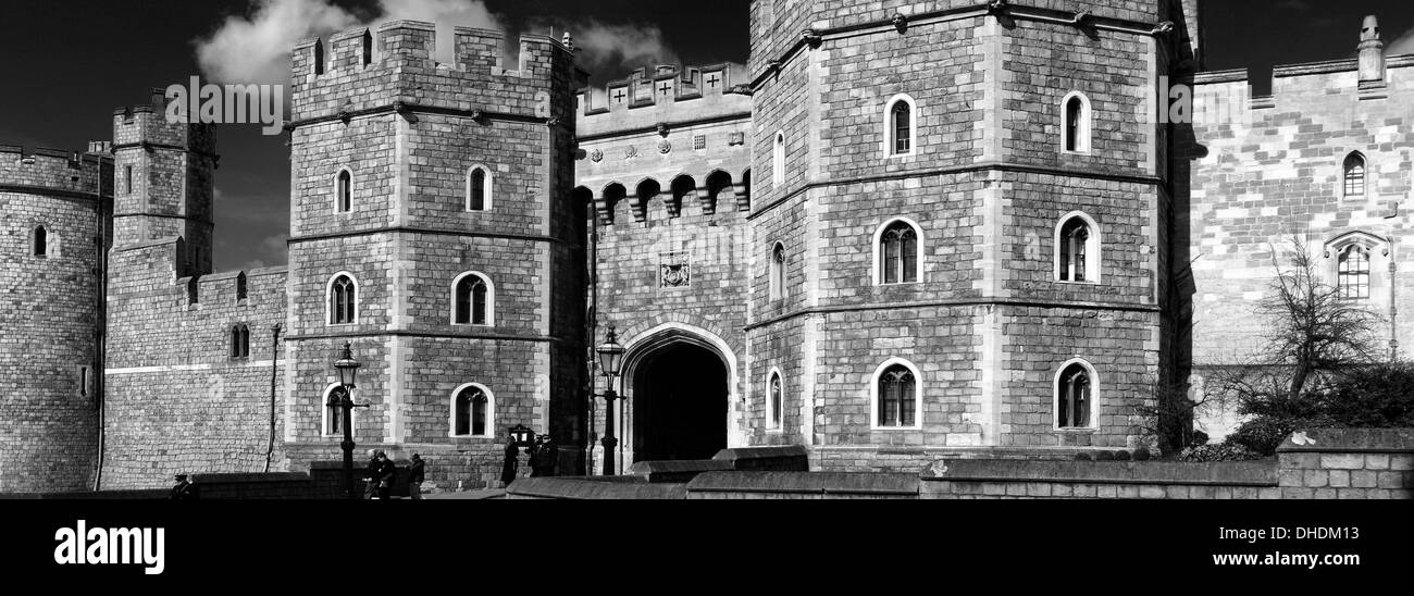 Exterior view of Windsor Castle, Windsor town, Royal Berkshire County, England, UK Stock Photo