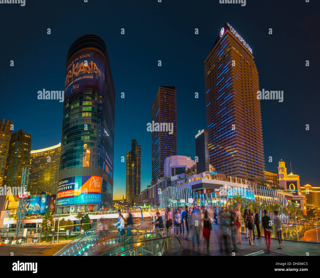 The Cosmopolitan on right and CityCenter on left, The Strip, Las Vegas, Nevada, United States of America, North America Stock Photo