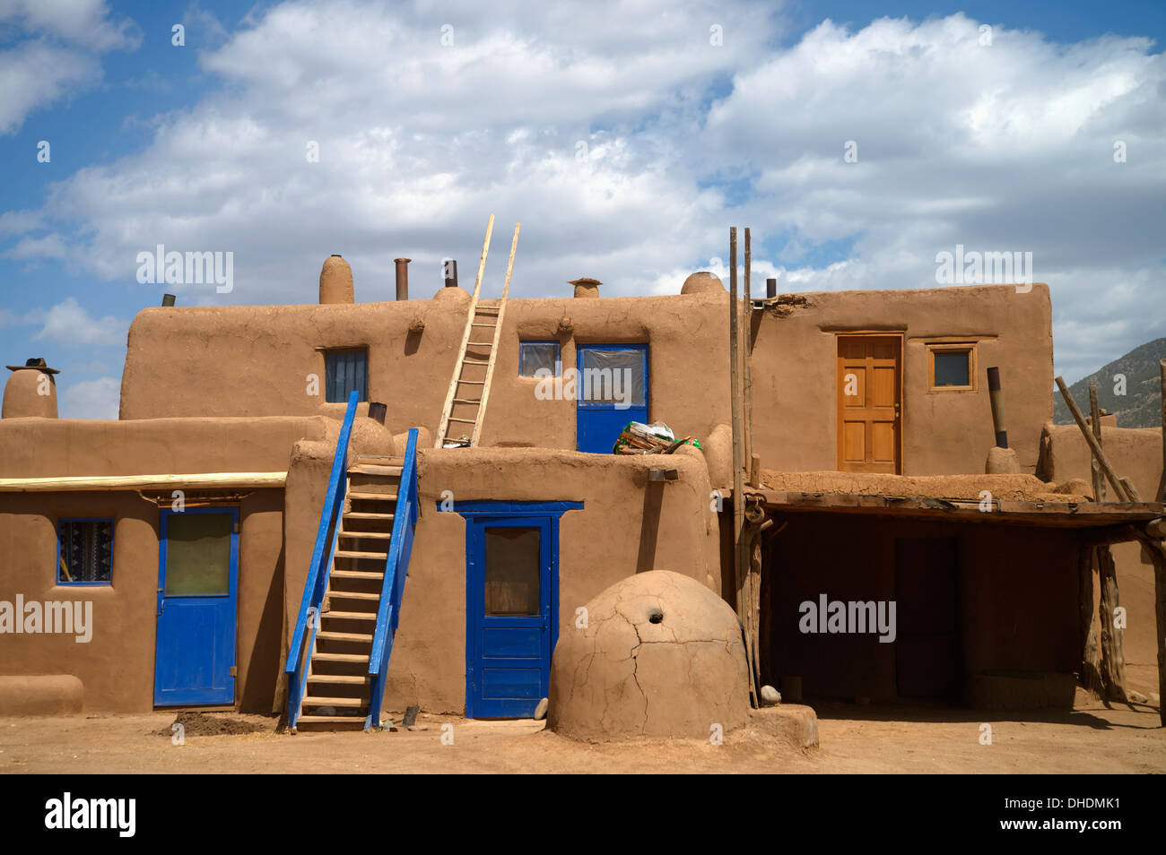 Unique Architecture Of A Two Story Residential Building; Taos Pueblo ...