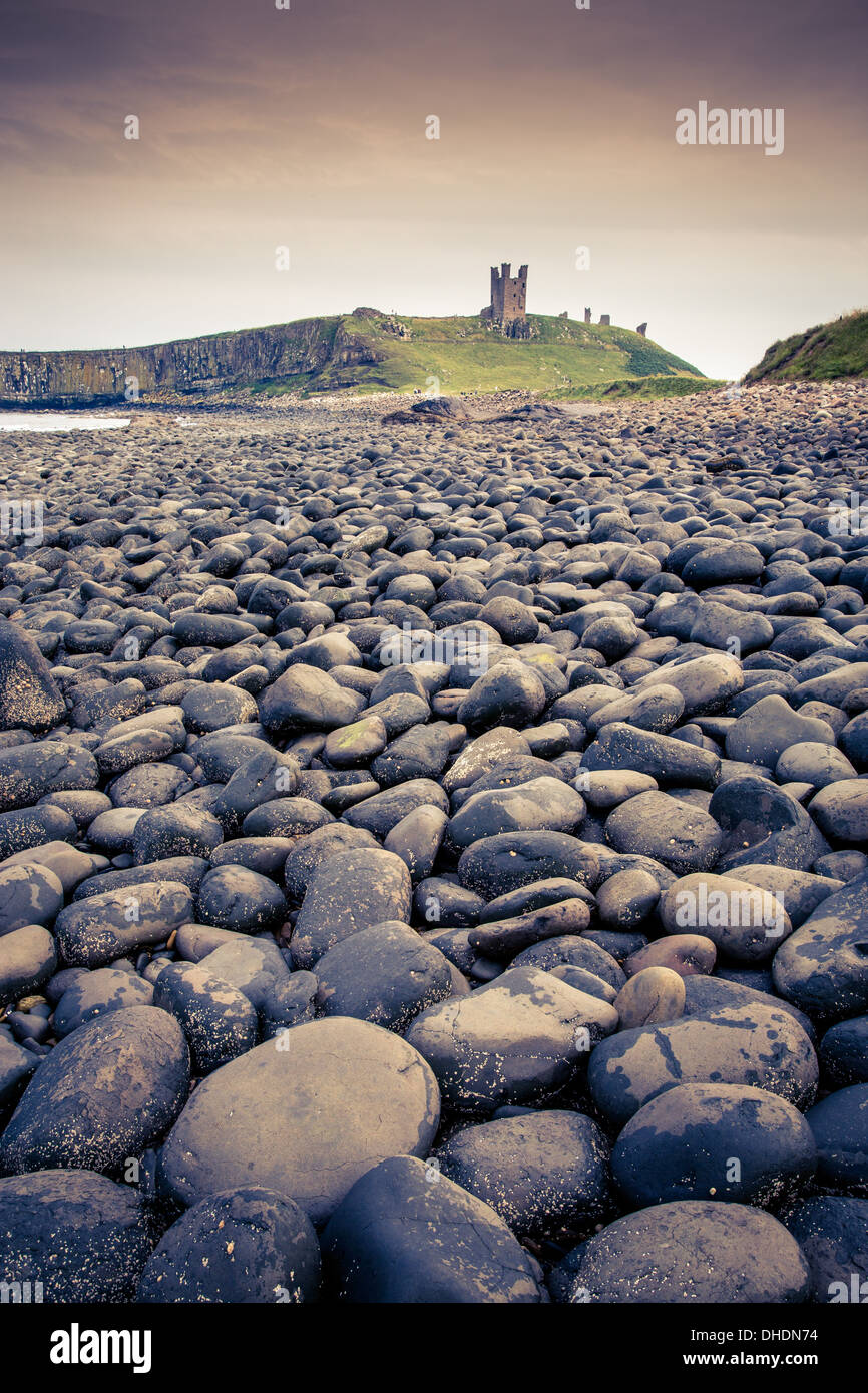 Dunstanburgh Castle, Craster, Northumberland, England, UK, GB Stock