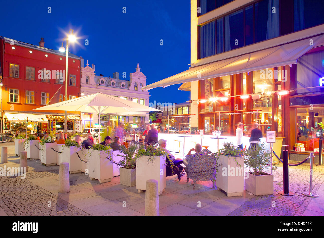 Restaurant on Vallgatan at dusk, Gothenburg, Sweden, Scandinavia, Europe Stock Photo