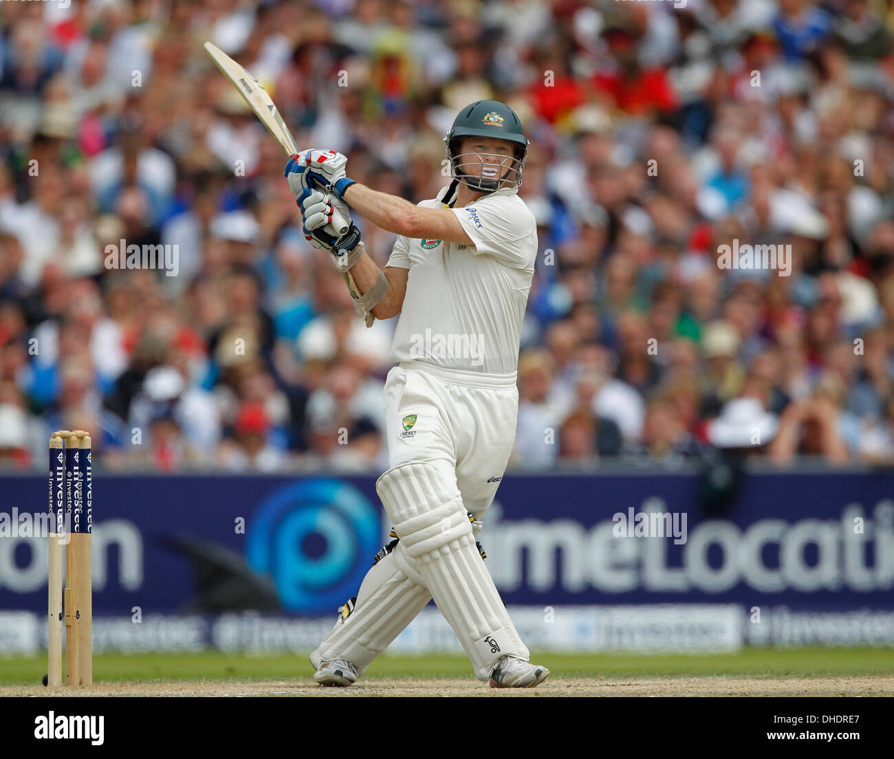 Chris Rogers of Australia batting at Old Trafford in the Third Test Stock Photo