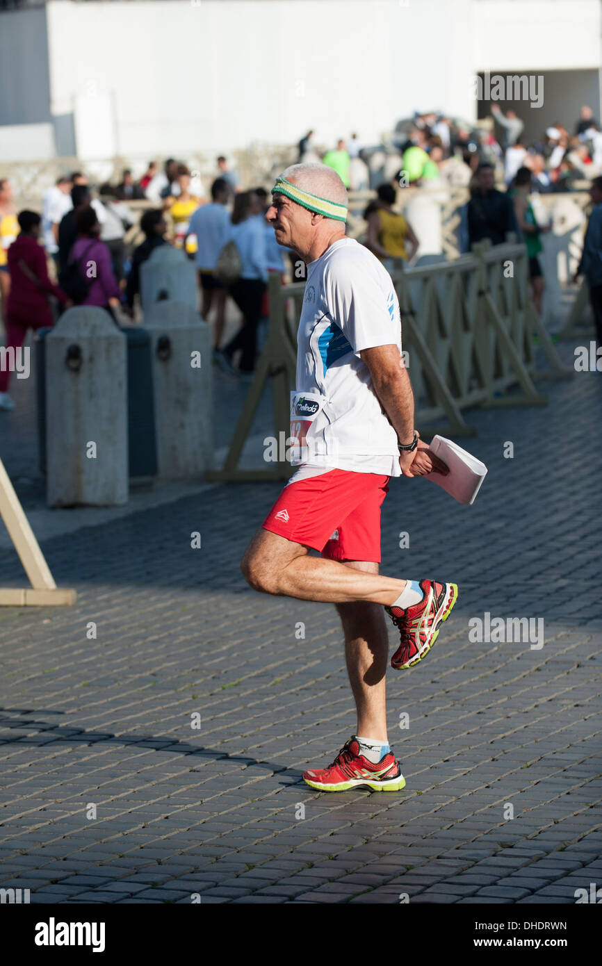 Warm-up before race in Vatican city Stock Photo
