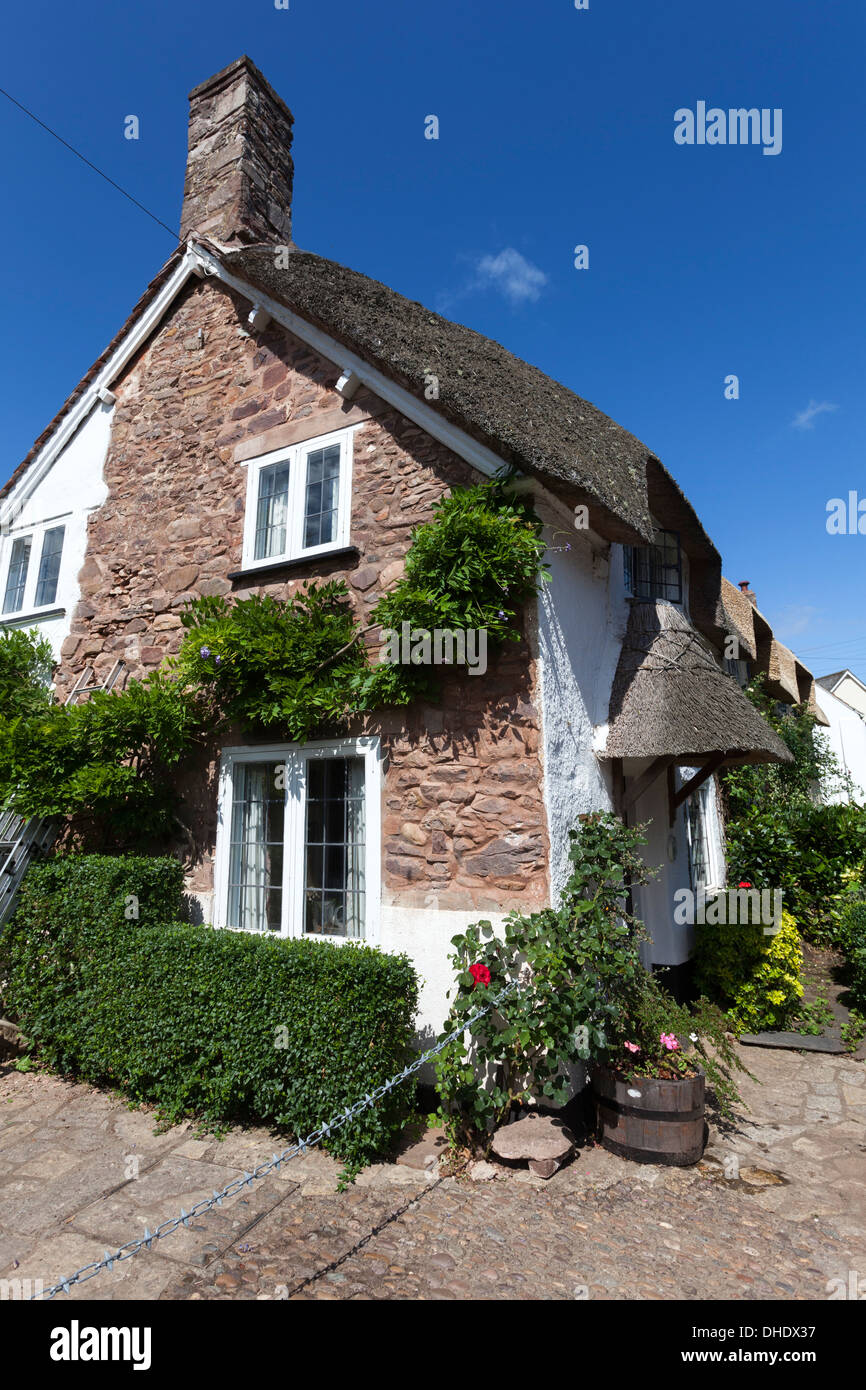 Thatched house in Park Street. Dunster Stock Photo