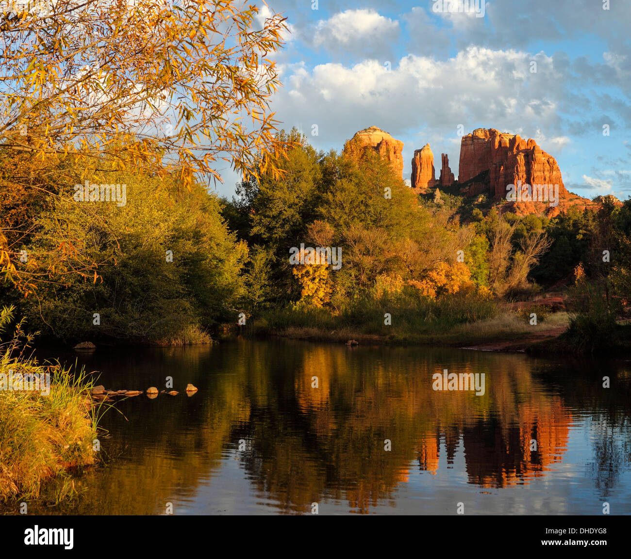 Cathedral Rock in Red Rock Crossing in Sedona Stock Photo
