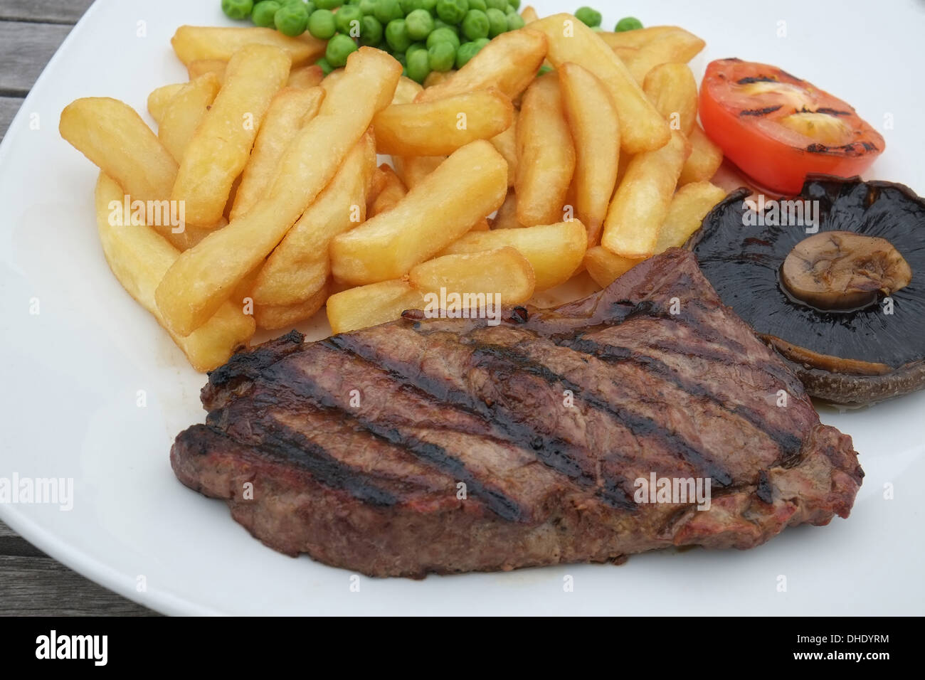 Grilled beef steak and french fries Stock Photo Alamy
