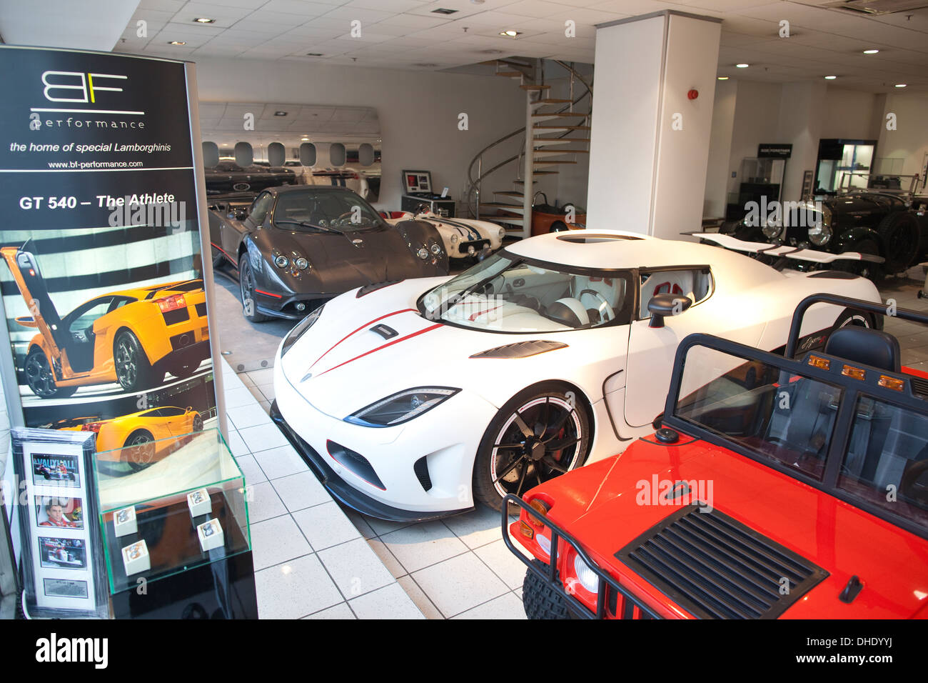 Bob Forstner luxury sports car show room on Park Lane, London, England, UK  Stock Photo - Alamy