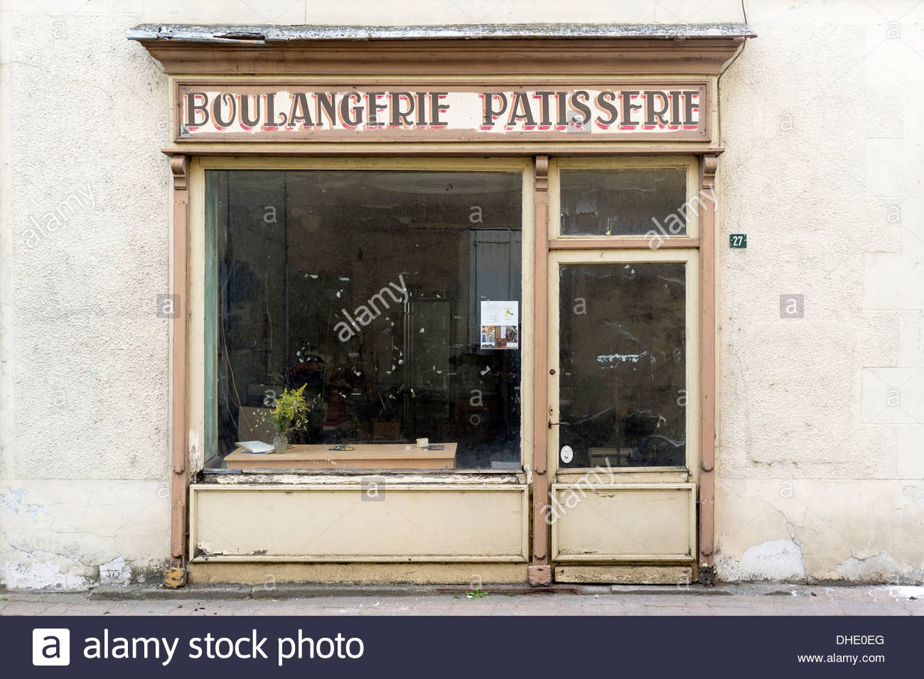 Abandoned French Bakery Pastry Shop Storefront With Boulangerie