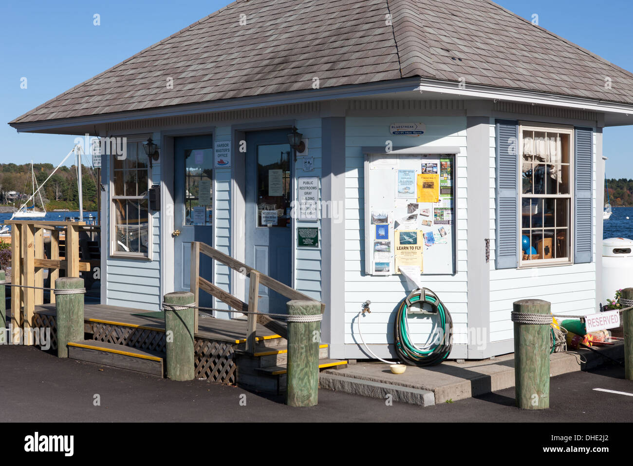 The Harbor Master's office at the public landing in Belfast, Maine Stock Photo Alamy
