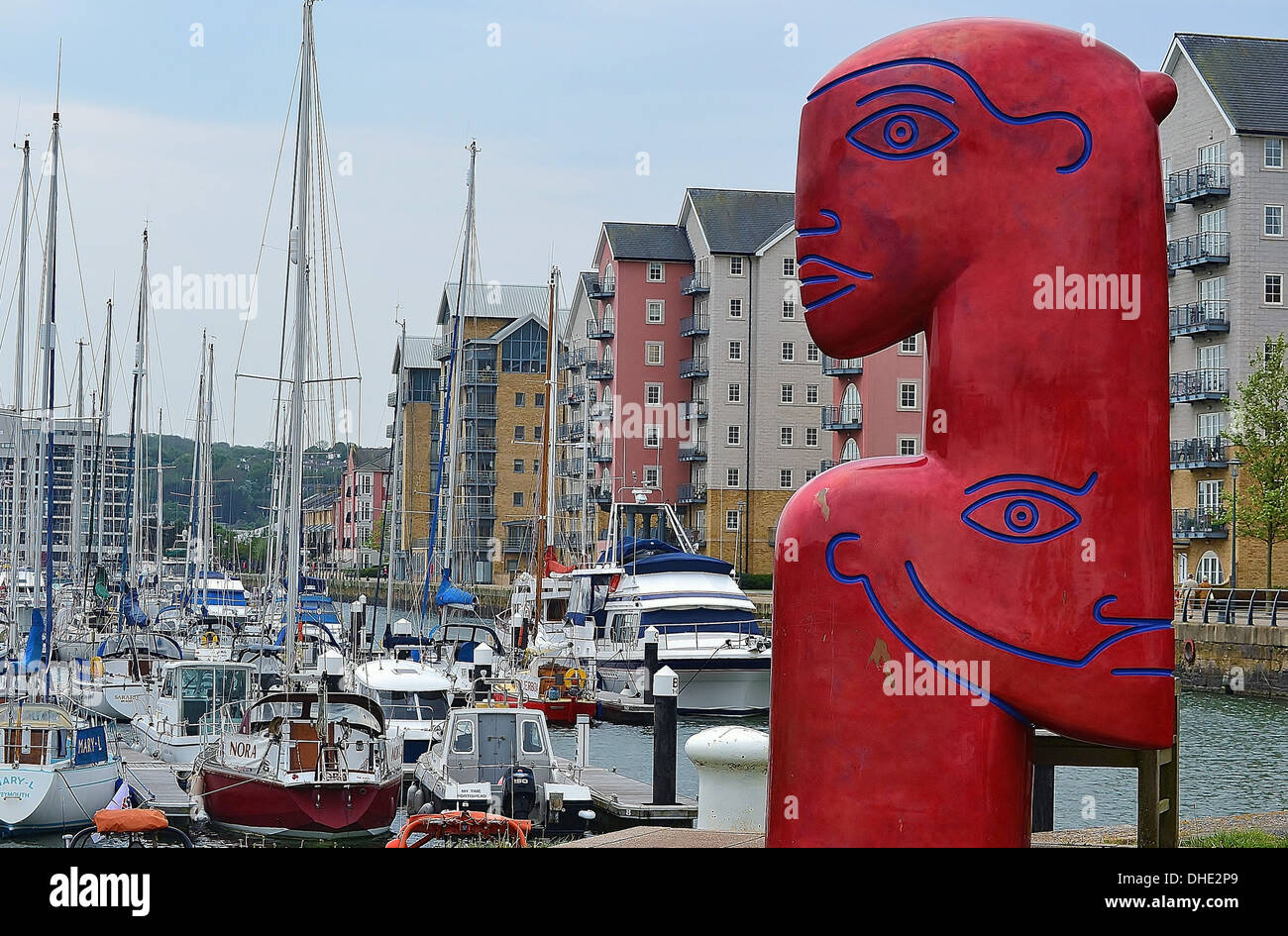 Portishead, piers and sculptures Stock Photo Alamy