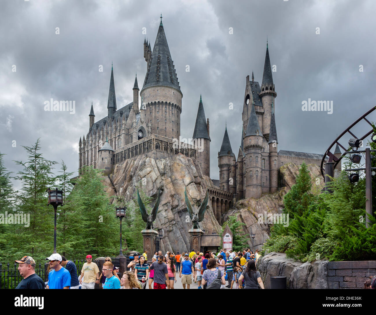 Hogwarts Castle, Wizarding World of Harry Potter, Islands of Adventure, Universal Orlando Resort, Orlando, Central Florida, USA Stock Photo