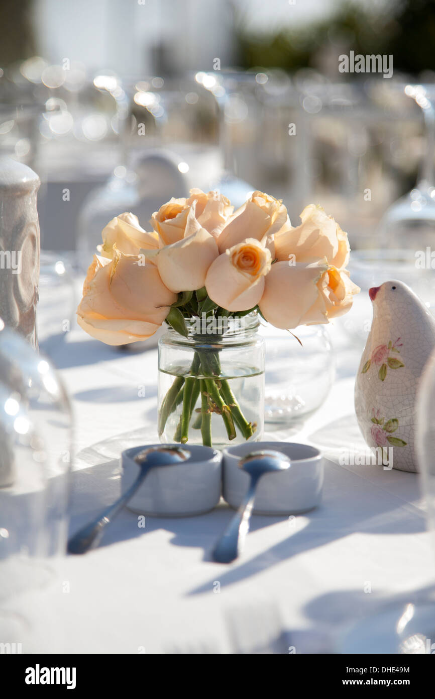 Wedding decoration in Wedding Reception area in Asian wedding Stock