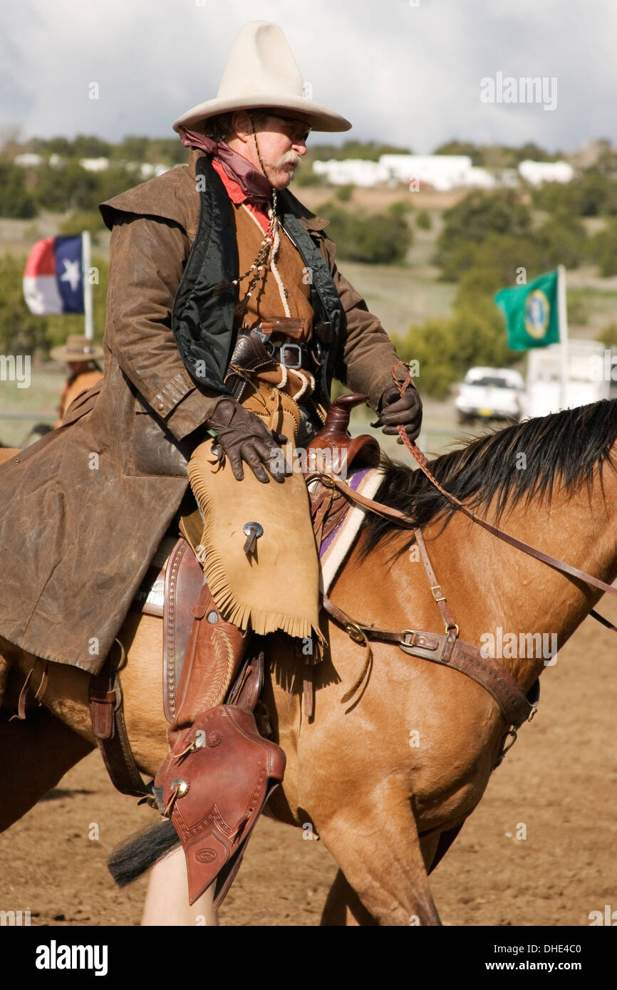 Cowboy on horse, End of Trail Wild West Jubilee, near Albuquerque, New  Mexico USA Stock Photo - Alamy
