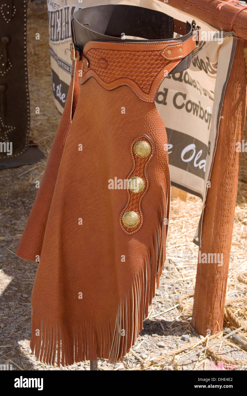 Cowboy chaps, End of Trail Wild West Jubilee, near Albuquerque, New Mexico USA Stock Photo