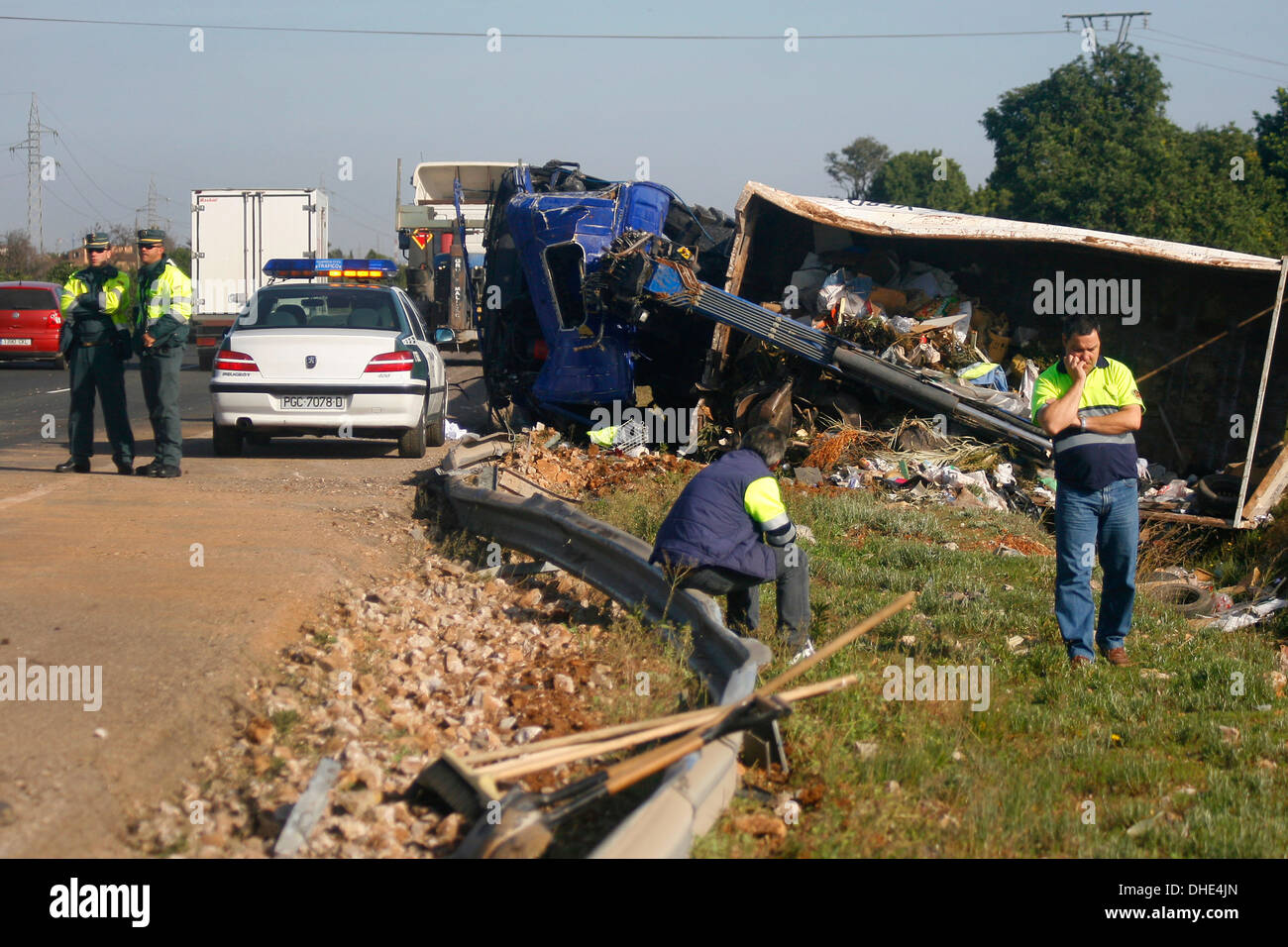 truck crash accident in the spanish island of mallorca Stock Photo Alamy