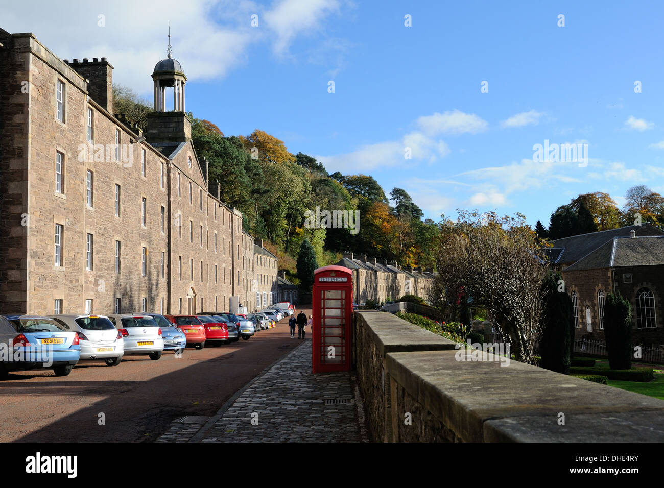 View of a New Lanark street in Scotland, UK Stock Photo