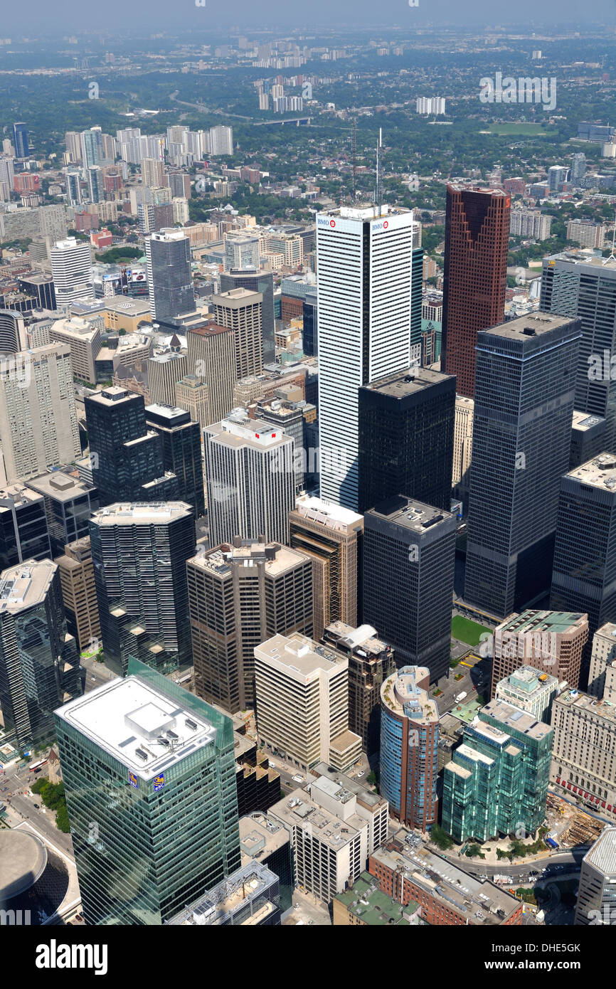 A view of the City of Toronto, Canada, from the CN tower. Stock Photo
