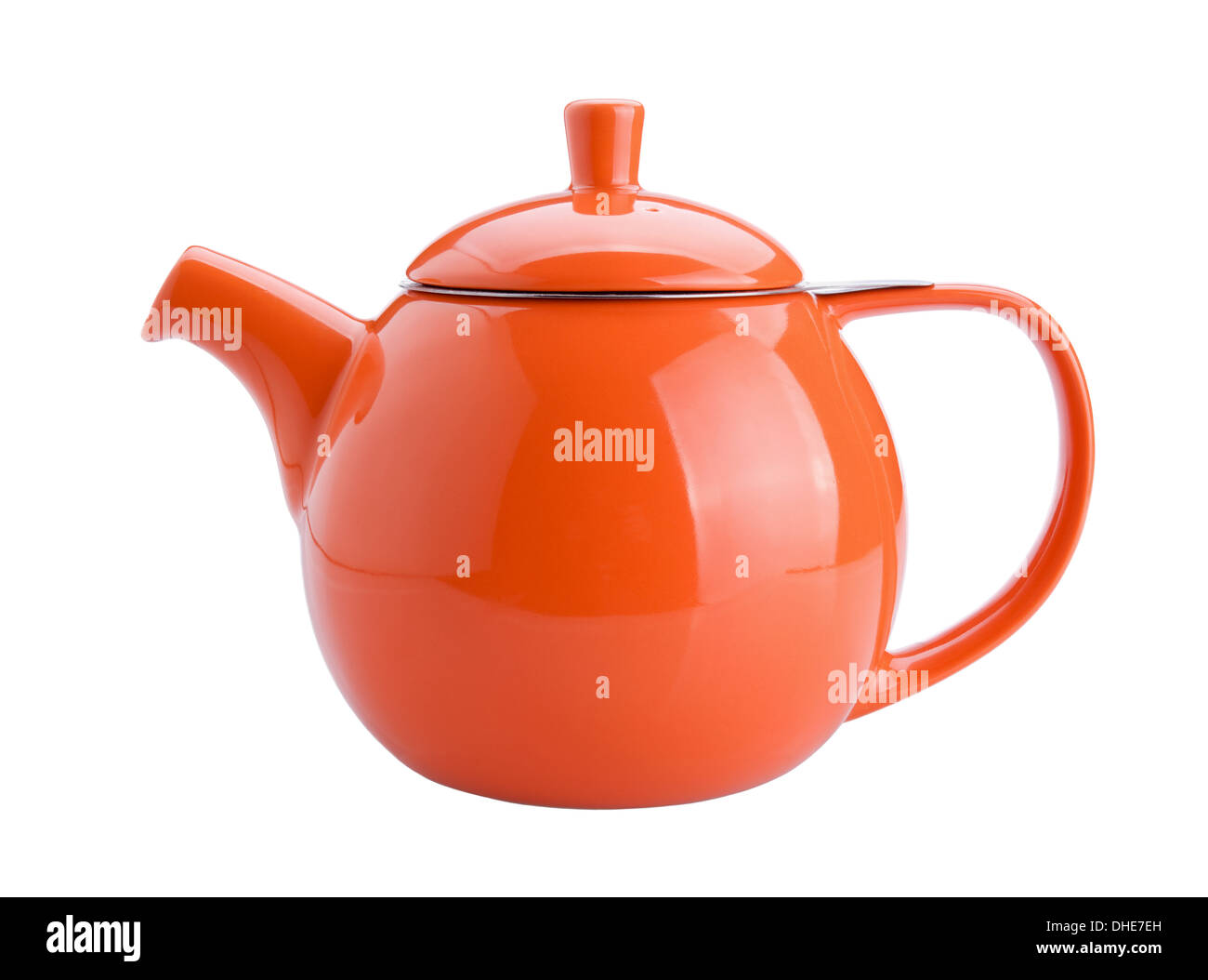 orange teapot isolated on white background Stock Photo