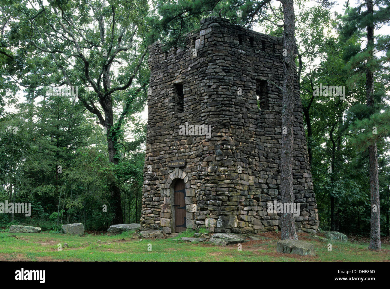 CCC (Civilian Conservation Corps) Water Tower, Petit Jean State Park, Arkansas Stock Photo