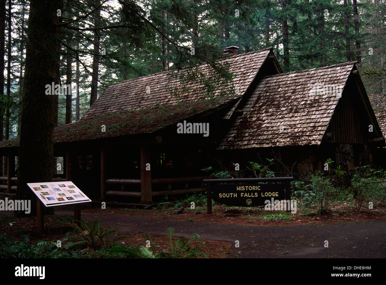 Silver Falls Lodge Silver Falls State Park Oregon Stock Photo